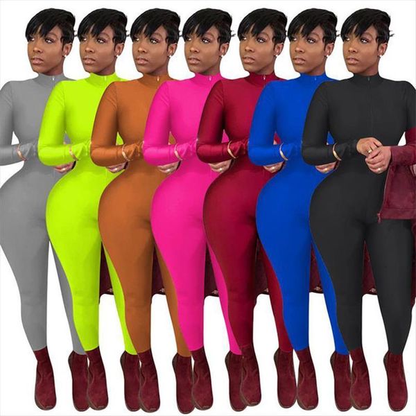 skinny jummpsuits sweatpants autumn turtleneck womens jumpsuit long sleeve front zipper sport rompers fitness overalls, Black;white
skinny jummpsuits sweatpants autumn turtleneck womens jumpsuit long sleeve front zipper sport rompers fitness overalls, Black;white