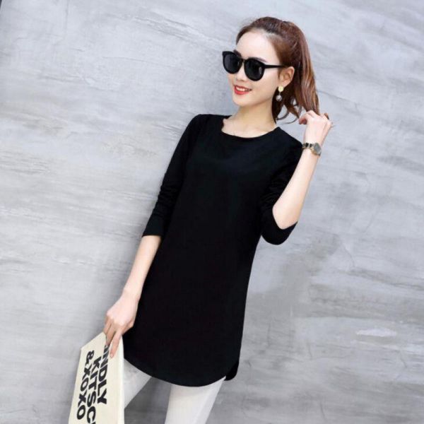 women's t-shirt spring autumn t shirt fashioin slim round collar long sleeve tshirt casual solid color women tees, White
women's t-shirt spring autumn t shirt fashioin slim round collar long sleeve tshirt casual solid color women tees, White