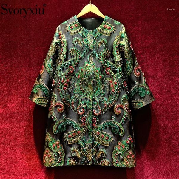 women's trench coats svoryxiu designer high-end vintage autumn jacquard black loose overcoat outwear beaded print gorgeous long coat, Tan;black
women's trench coats svoryxiu designer high-end vintage autumn jacquard black loose overcoat outwear beaded print gorgeous long coat, Tan;black