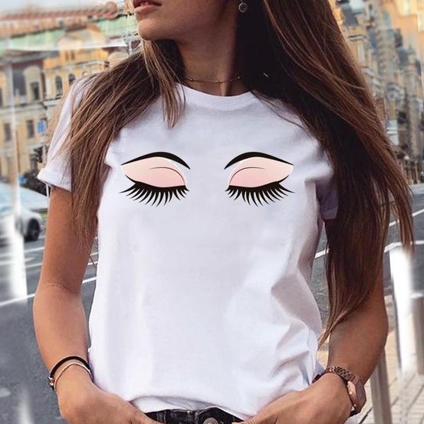 women's t-shirt women sleep cute graphic 90s make up eyelash style cartoon summer female clothes fashion print tees tshirt, White
women's t-shirt women sleep cute graphic 90s make up eyelash style cartoon summer female clothes fashion print tees tshirt, White