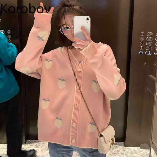 korobov autumn winter women sweaters korean sweet fruit jumper femme preppy style knitted sueter mujer outwear 210430, White
korobov autumn winter women sweaters korean sweet fruit jumper femme preppy style knitted sueter mujer outwear 210430, White