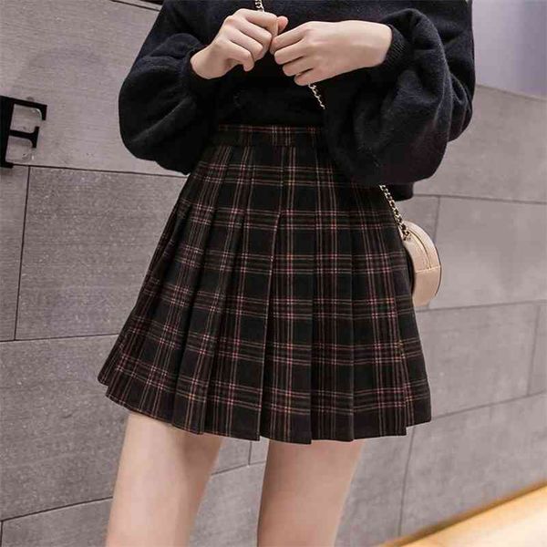 pleated faux woollen skirt high-waisted a-line skirt for college students spring/autumn/winter new style tartan skirt 210401, Black
pleated faux woollen skirt high-waisted a-line skirt for college students spring/autumn/winter new style tartan skirt 210401, Black