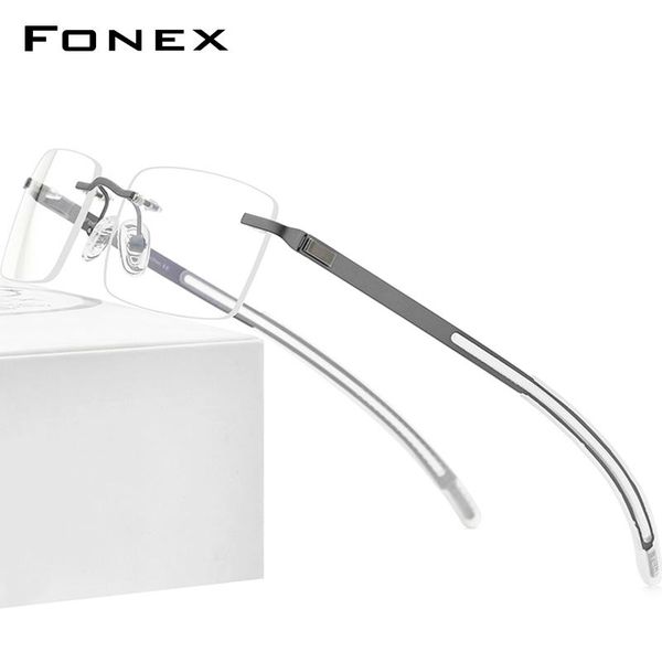 fashion sunglasses frames fonex rimless glasses frame men 2021 prescription square eyeglasses frameless silicone screwless myopia optical ey, Black
fashion sunglasses frames fonex rimless glasses frame men 2021 prescription square eyeglasses frameless silicone screwless myopia optical ey, Black
