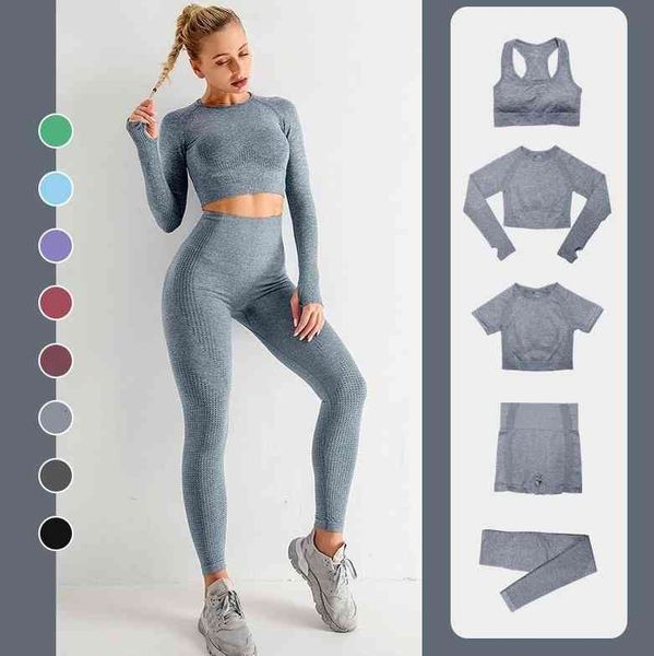 women's tracksuits gym wear 5pcs womens seamless workout sets sports yoga wear active clothing shorts bra t shirts crop high waist legg, Gray
women's tracksuits gym wear 5pcs womens seamless workout sets sports yoga wear active clothing shorts bra t shirts crop high waist legg, Gray