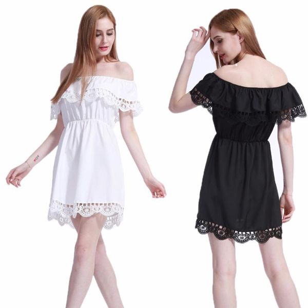 casual dresses fashion women summer one-shoulder solid mini dress lace elastic waist cute beach vintage, Black;gray
casual dresses fashion women summer one-shoulder solid mini dress lace elastic waist cute beach vintage, Black;gray