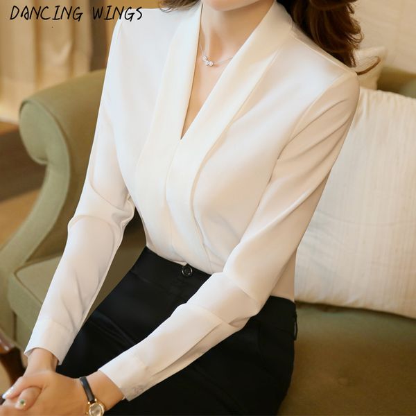 women's blouses & shirts spring long sleeve v neck women office work loose casual chiffon blouse plus size 4xl citu, White
women's blouses & shirts spring long sleeve v neck women office work loose casual chiffon blouse plus size 4xl citu, White