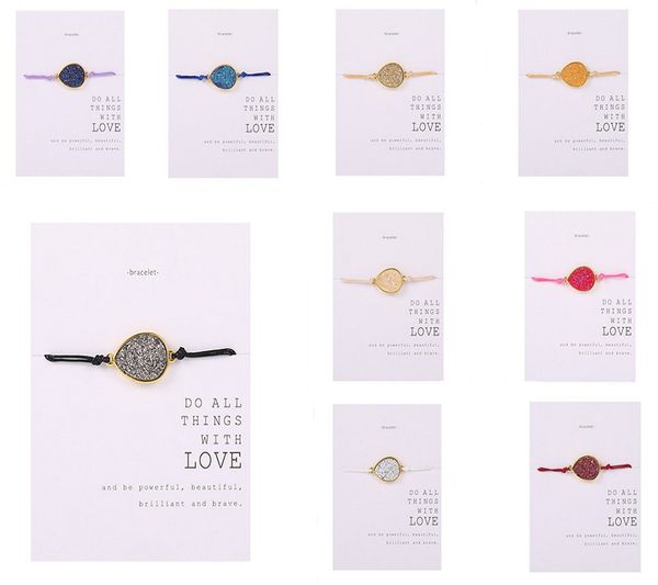 drop shape resin charm bracelets adjustable braided string bangle gold plated jewelry gift for women men with wish card, Golden;silver
drop shape resin charm bracelets adjustable braided string bangle gold plated jewelry gift for women men with wish card, Golden;silver