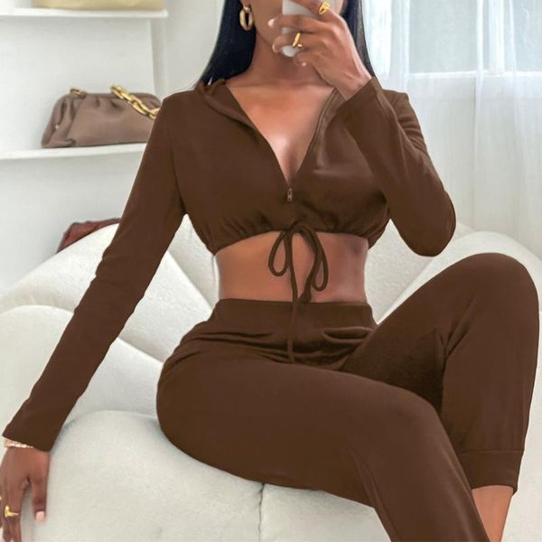 women's two piece pants streetwear women skinny hooded tracksuit set long sleeve navel slim +pants turn-down neck zipper fashion femme, White
women's two piece pants streetwear women skinny hooded tracksuit set long sleeve navel slim +pants turn-down neck zipper fashion femme, White