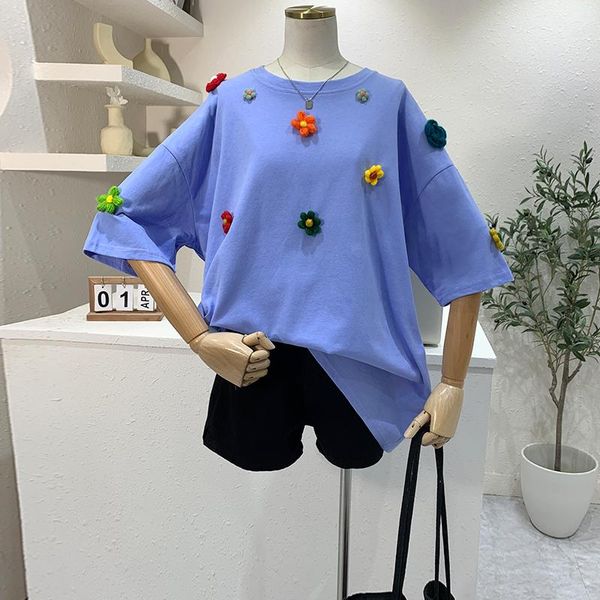 summer women's shirt korean style solid color decals pullover short-sleeved t-shirt casual loose female lh384, White
summer women's shirt korean style solid color decals pullover short-sleeved t-shirt casual loose female lh384, White