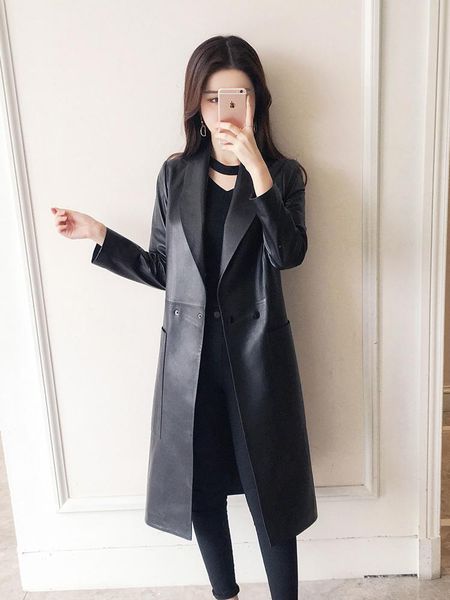 women's leather & faux 2021 jacket women's mid-length sheepskin single-pack windbreaker slim plus size was thin, Black
women's leather & faux 2021 jacket women's mid-length sheepskin single-pack windbreaker slim plus size was thin, Black
