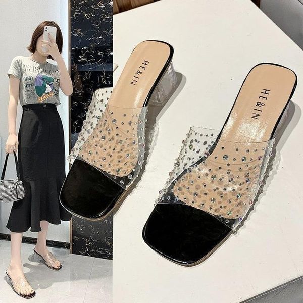 slippers one yone summer casual women sandals square heel middle crystal slip-on slipper ia4v, Black
slippers one yone summer casual women sandals square heel middle crystal slip-on slipper ia4v, Black