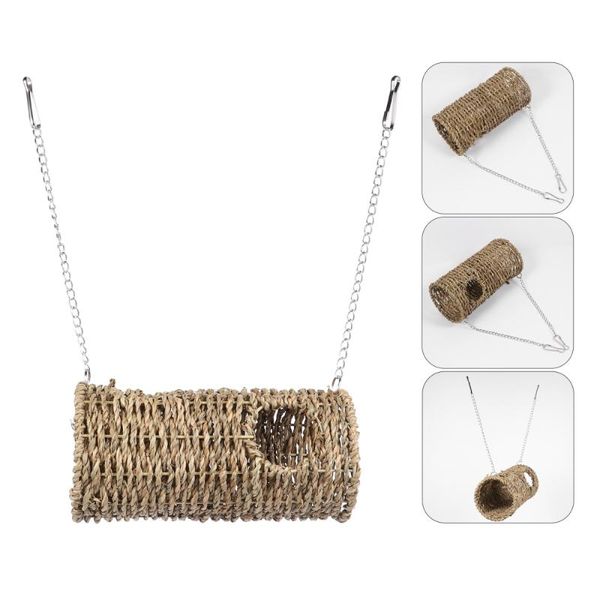 small animal supplies pet house hamster tunnel hut straw habitat nest with hanging chains
small animal supplies pet house hamster tunnel hut straw habitat nest with hanging chains