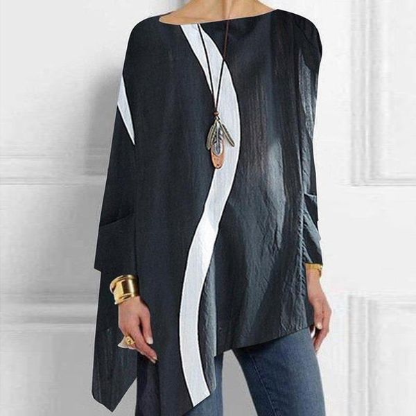 women's t-shirt fashion ladies irregular white splicing solid color spring and autumn loose round neck long-sleeved casual simple
women's t-shirt fashion ladies irregular white splicing solid color spring and autumn loose round neck long-sleeved casual simple