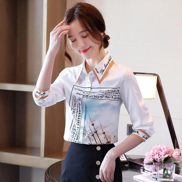 women's knits & tees printed shirt female spring design sense long-sleeved temperament loose slim, White
women's knits & tees printed shirt female spring design sense long-sleeved temperament loose slim, White