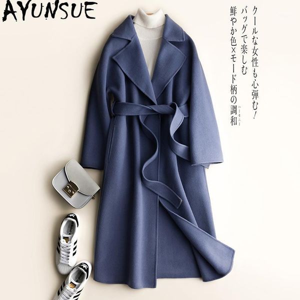100% wool coat female autumn winter jacket women 2021 double side woolen coats and jackets korean long women's & blends, Black
100% wool coat female autumn winter jacket women 2021 double side woolen coats and jackets korean long women's & blends, Black