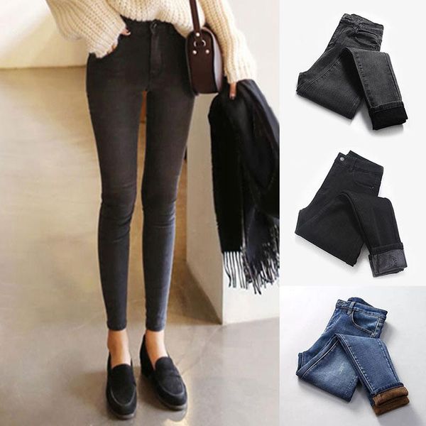 women's jeans winter warm women high waist stretchy female thick fleece denim trousers slim elastic velvet pencil pants -4xl, Blue
women's jeans winter warm women high waist stretchy female thick fleece denim trousers slim elastic velvet pencil pants -4xl, Blue