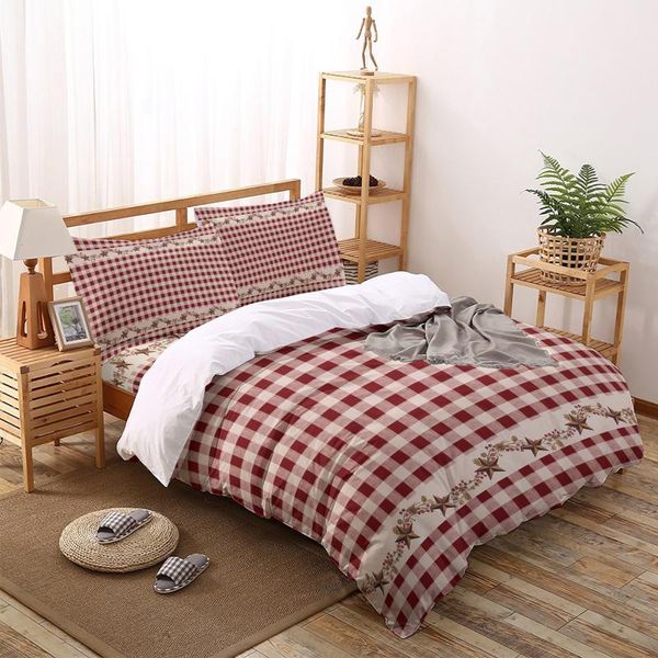 country style retro red plaid duvet cover set home textile bedclothes bed comforter comfortable king size bedding sets
country style retro red plaid duvet cover set home textile bedclothes bed comforter comfortable king size bedding sets