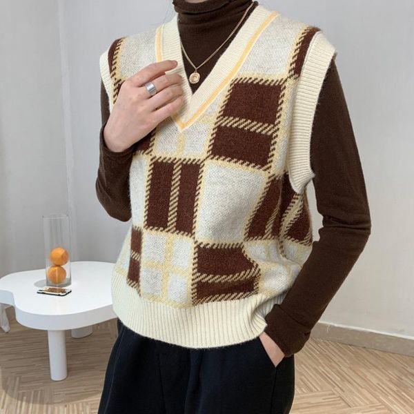 women's vests 2021 autumn and winter style retro check sweater vest female sheep cashmere knitted v-neck bottoming womens, Black;white
women's vests 2021 autumn and winter style retro check sweater vest female sheep cashmere knitted v-neck bottoming womens, Black;white