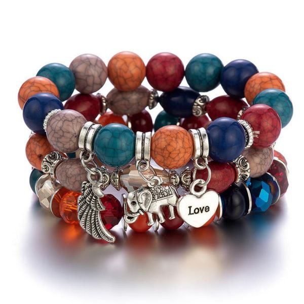beaded, strands bohemian beaded bracelet set for women vintage elephant heart love pendants bangle, Black
beaded, strands bohemian beaded bracelet set for women vintage elephant heart love pendants bangle, Black