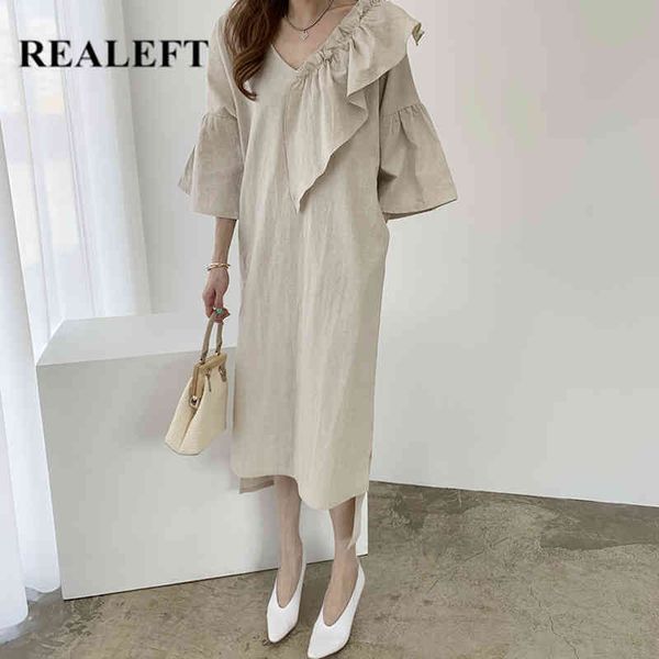 summer cotton and linen vintage women long dress butterfly sleeve v-neck ruffles chic casual loose female 210428, Black;gray
summer cotton and linen vintage women long dress butterfly sleeve v-neck ruffles chic casual loose female 210428, Black;gray