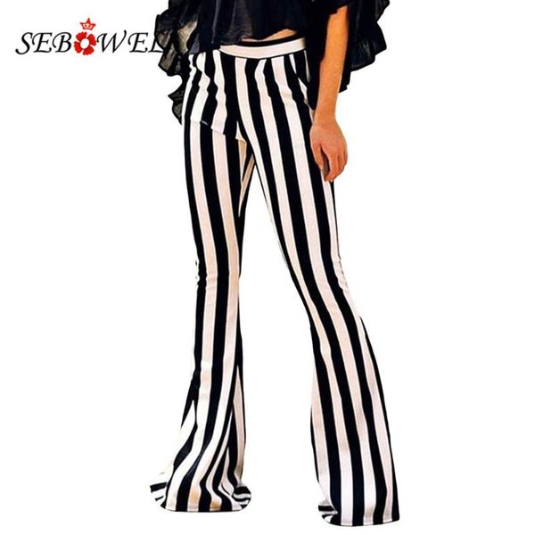 women's pants & capris sebowel casual mid-rise black and white striped flares legs woman spring summer female bell bottoms trousers lad, Black;white
women's pants & capris sebowel casual mid-rise black and white striped flares legs woman spring summer female bell bottoms trousers lad, Black;white