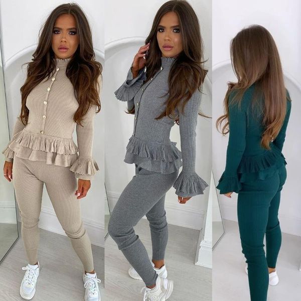 baby 001 winter women's clothing solid color slim fit ruffle stitching long-sleeved trousers two-piece suit ys432 tracksuits, Gray
baby 001 winter women's clothing solid color slim fit ruffle stitching long-sleeved trousers two-piece suit ys432 tracksuits, Gray