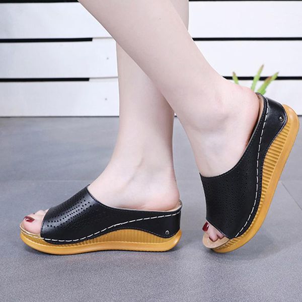 slippers women sandals 2021 female shoes wedges breathable heeled hollow korean style fish mouth, Black
slippers women sandals 2021 female shoes wedges breathable heeled hollow korean style fish mouth, Black