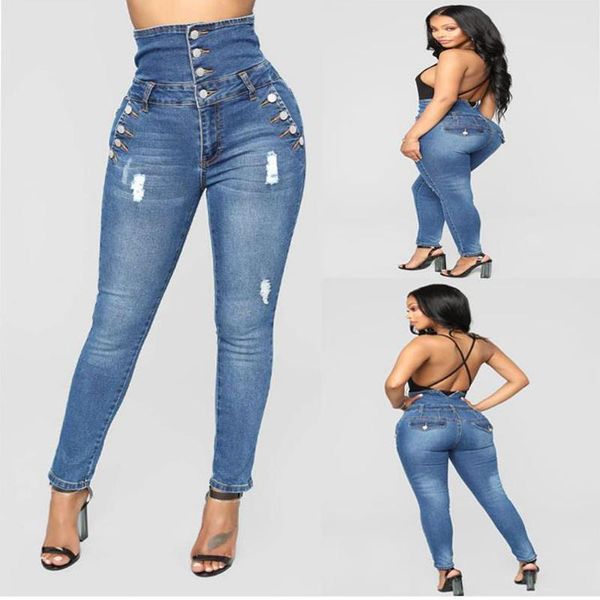 women's jeans women autumn wram pants button woman high waist pocket elastic hole pencil vintage fashion, Blue
women's jeans women autumn wram pants button woman high waist pocket elastic hole pencil vintage fashion, Blue