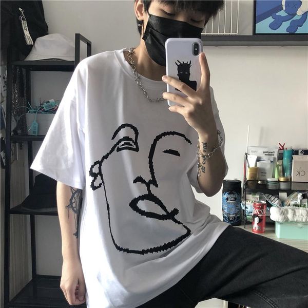 face print creative 2021 harajuku men tshirt summer graphic fashion short sleeve novelty loose woman white clothing men's t-shirt, White;black
face print creative 2021 harajuku men tshirt summer graphic fashion short sleeve novelty loose woman white clothing men's t-shirt, White;black