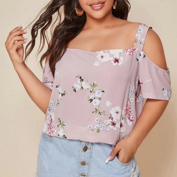 women's t-shirt daily commuting large size loose and thin one line collar plant flower print fashion casual off shoulder elegant, White
women's t-shirt daily commuting large size loose and thin one line collar plant flower print fashion casual off shoulder elegant, White