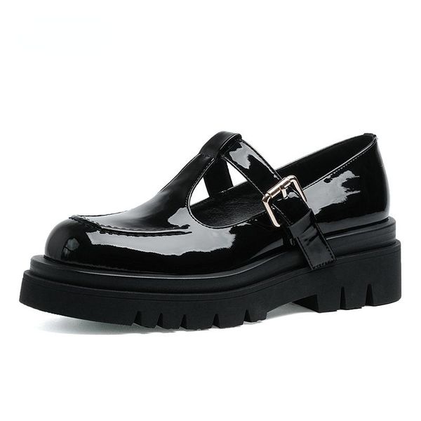 dress shoes genuine leather japanese style lolita for women vintage platform college student t-strap buckle, Black
dress shoes genuine leather japanese style lolita for women vintage platform college student t-strap buckle, Black