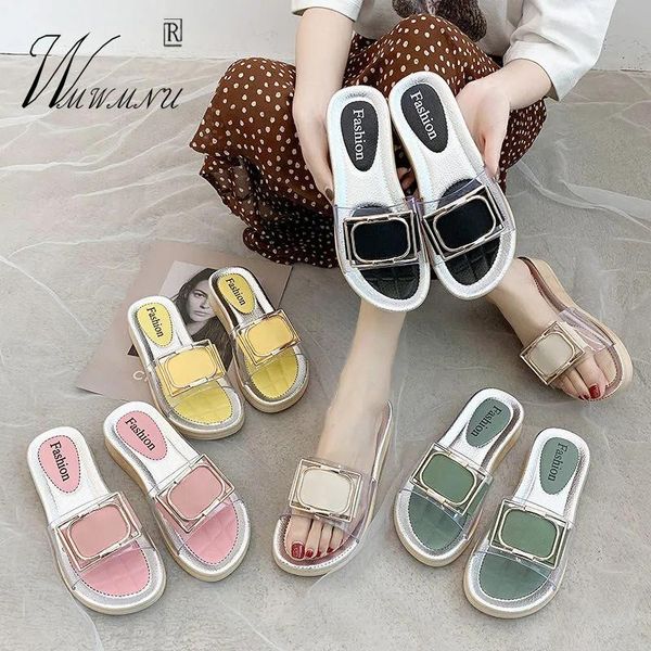 slippers women summer flat fashion square buckle beach candy color outdoor casual sandals zapatos de mujer, Black
slippers women summer flat fashion square buckle beach candy color outdoor casual sandals zapatos de mujer, Black