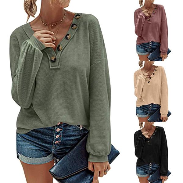 women's t-shirt women long sleeve solid printing tee shirts casual female v-neck button pullover autumn winter ladeis shirt, White
women's t-shirt women long sleeve solid printing tee shirts casual female v-neck button pullover autumn winter ladeis shirt, White
