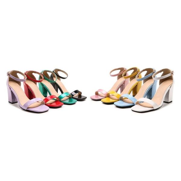 candy color square high heels women sandals patent leather ankle strap wedding dress lady shoes fashion large size, Black
candy color square high heels women sandals patent leather ankle strap wedding dress lady shoes fashion large size, Black