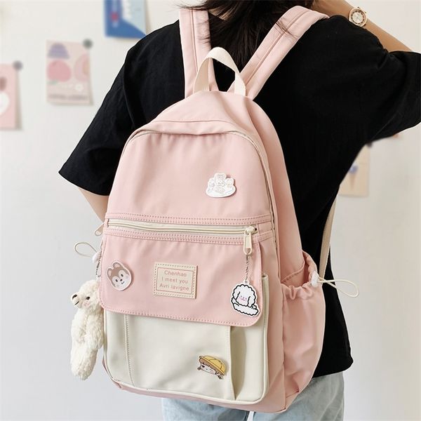 trendy women cute backpack nylon female harajuku school bag college book lady badge kawaii fashion girl student 220309
trendy women cute backpack nylon female harajuku school bag college book lady badge kawaii fashion girl student 220309