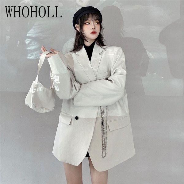 women's suits & blazers white blazer women 2021 slim elegant jacket fitting metal lion buttons double breasted femme, White;black
women's suits & blazers white blazer women 2021 slim elegant jacket fitting metal lion buttons double breasted femme, White;black