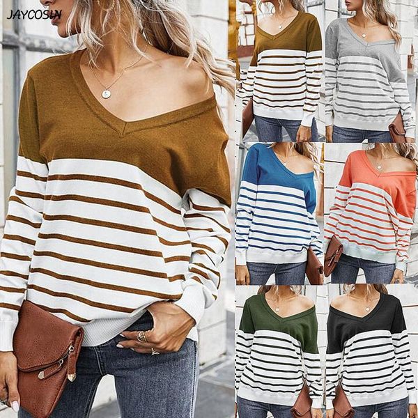 women's sweaters jaycosin fashion sweater women stripe print v-neck long sleeve knisweater autumn female casual loose pullovers, White;black
women's sweaters jaycosin fashion sweater women stripe print v-neck long sleeve knisweater autumn female casual loose pullovers, White;black
