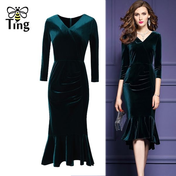 classic vintage ruffles hem midi long velvet dress women spring autumn slim mermaid office work plus size 210513, Black;gray
classic vintage ruffles hem midi long velvet dress women spring autumn slim mermaid office work plus size 210513, Black;gray