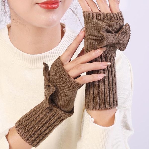 five fingers gloves women bow knitted woolen half finger mittens winter warm thickening wool student fingerless, Blue;gray
five fingers gloves women bow knitted woolen half finger mittens winter warm thickening wool student fingerless, Blue;gray