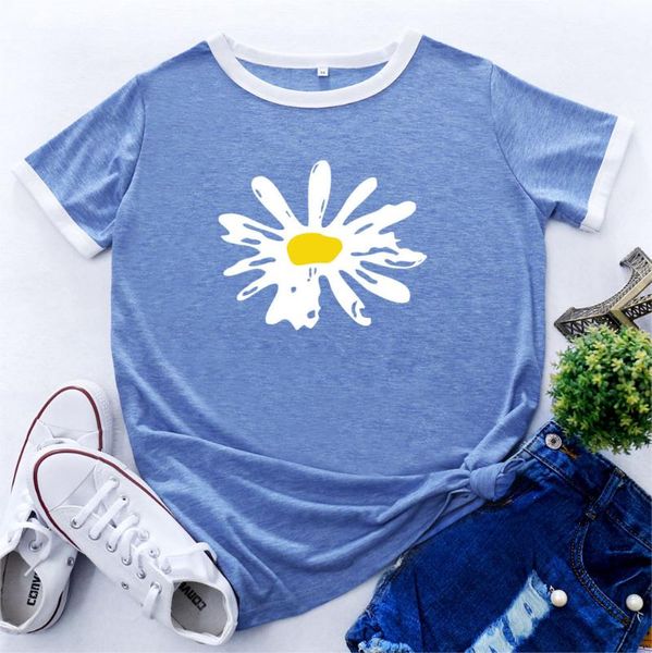women's t-shirt woman tshirt 2021 summer o-neck daisy print harajuku graphic short sleeve tee shirt female loose streetwear clothes, White
women's t-shirt woman tshirt 2021 summer o-neck daisy print harajuku graphic short sleeve tee shirt female loose streetwear clothes, White