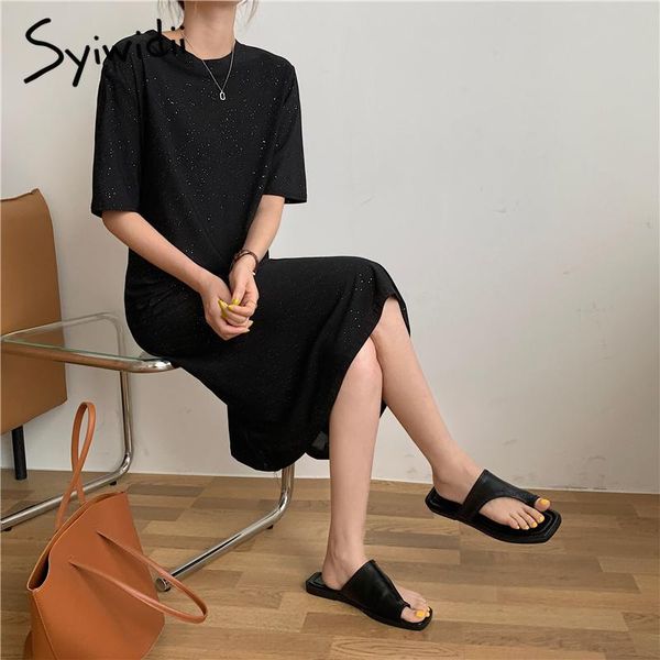 casual dresses syiwidii t-shirt dress women plus size short sleeve o-neck loose summer 2021 korean fashion office lady midi black, Black;gray
casual dresses syiwidii t-shirt dress women plus size short sleeve o-neck loose summer 2021 korean fashion office lady midi black, Black;gray
