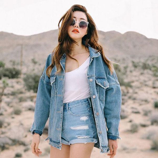 ladies retro oversize button jeans pocket coat fashion women's loose casual outwear denim jacket veste1, Black;brown
ladies retro oversize button jeans pocket coat fashion women's loose casual outwear denim jacket veste1, Black;brown