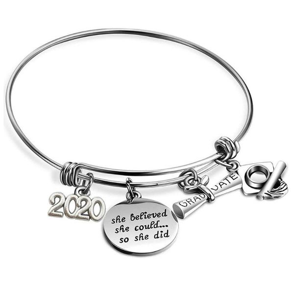 s women 2021 graduate she believed adjustable bracelet graduation jewelry gift bangle gifts charm bracelets, Golden;silver
s women 2021 graduate she believed adjustable bracelet graduation jewelry gift bangle gifts charm bracelets, Golden;silver