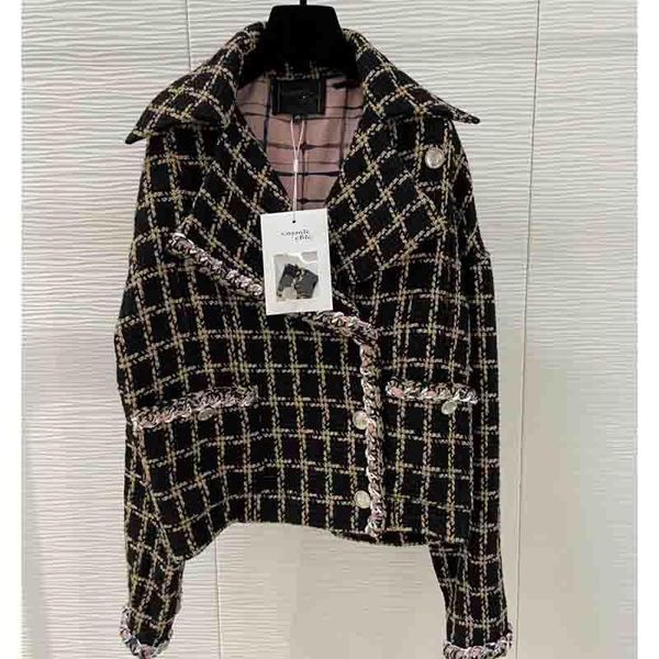 women's jackets cosmicchic 2021 early autumn plaid tweed jacket women turndown collar long sleeve no5 button elegant short coat pink si, Black;brown
women's jackets cosmicchic 2021 early autumn plaid tweed jacket women turndown collar long sleeve no5 button elegant short coat pink si, Black;brown
