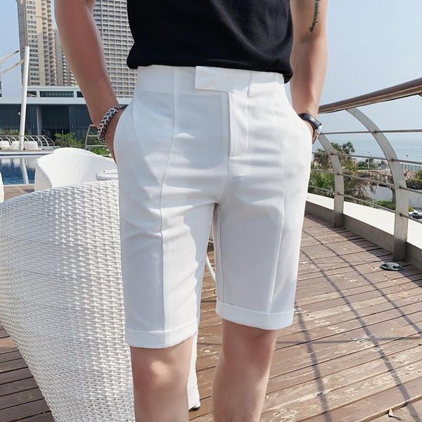 solid color business dress pants 2021 british summer men short casual slim suits shorts streetwear clothes half men's, White;black
solid color business dress pants 2021 british summer men short casual slim suits shorts streetwear clothes half men's, White;black