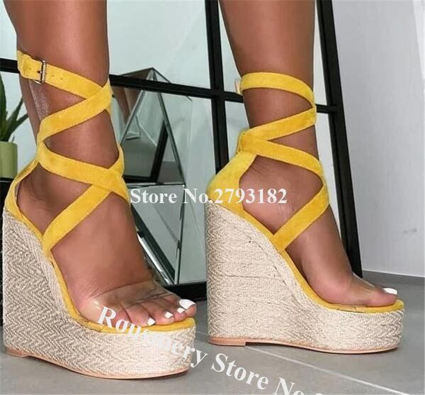 sandals est women fashion open toe suede straps high platform straw bottom wedge yellow beige heel wedges summer shoes, Black
sandals est women fashion open toe suede straps high platform straw bottom wedge yellow beige heel wedges summer shoes, Black