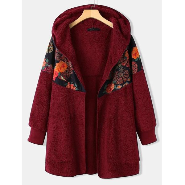 women's wool & blends loose jacket autumn and winter style hooded zipper ethnic printing long-sleeved double-sided velvet women wn*, Black
women's wool & blends loose jacket autumn and winter style hooded zipper ethnic printing long-sleeved double-sided velvet women wn*, Black