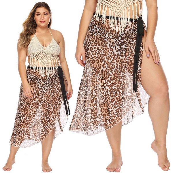 women's plus size large leopard print one piece irregular ruffle strap multi function chiffon beach skirt 12001
women's plus size large leopard print one piece irregular ruffle strap multi function chiffon beach skirt 12001