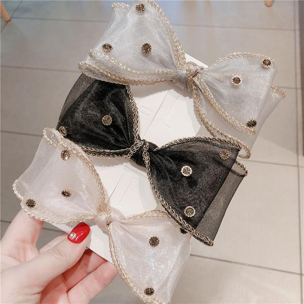 korean ribbon chiffon crystal bow duckbill clip hair pins headbands for women fashion bride jewelry accessories clips & barrettes, Golden;silver
korean ribbon chiffon crystal bow duckbill clip hair pins headbands for women fashion bride jewelry accessories clips & barrettes, Golden;silver