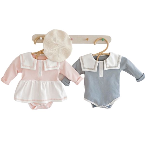 spring romper rompers long sleeve clothes cotton thicken baby sailor collar infant girl jumpsuit 210417, Blue
spring romper rompers long sleeve clothes cotton thicken baby sailor collar infant girl jumpsuit 210417, Blue